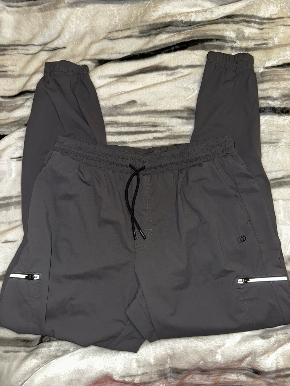Leg3nd Men's Gray Elastic-Waist Athletic Pants